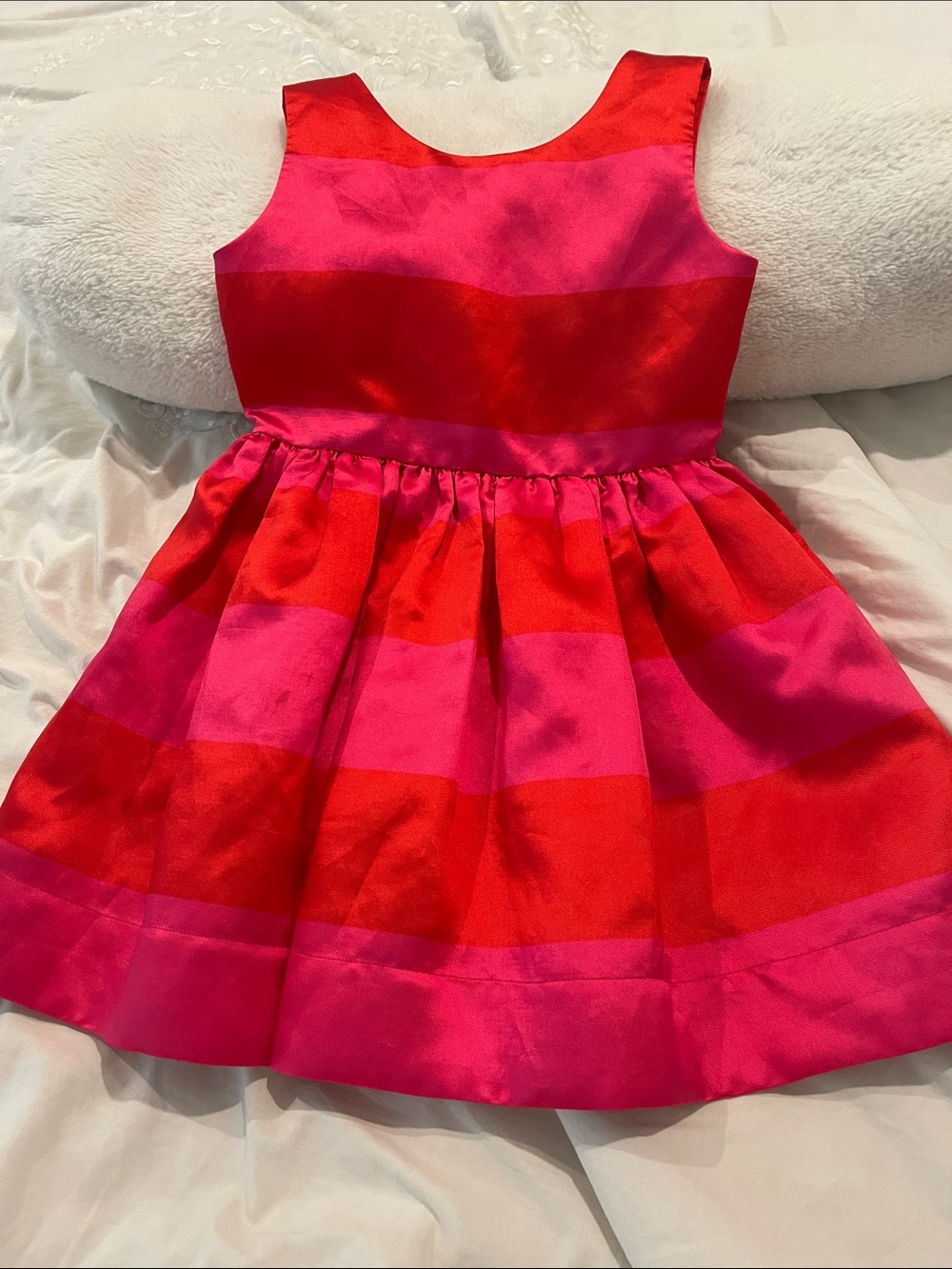 kate spade Hot Pink and Red Striped Satin Party Dress
